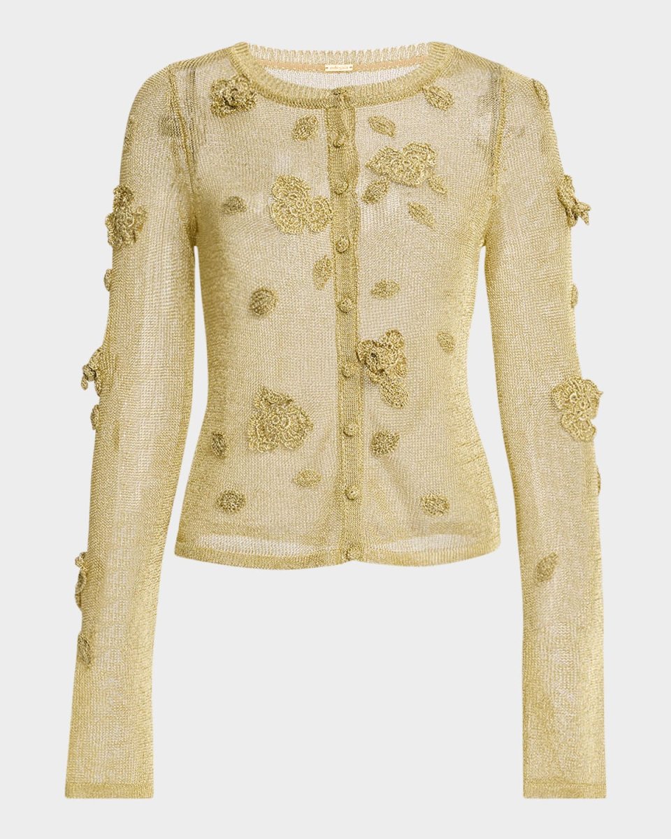 Kash Metallic Knit Cardigan